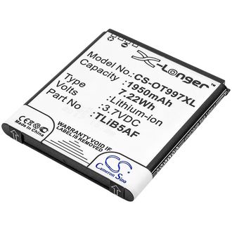Batéria pre Alcatel One Touch 997, X Pop, TCL S710, S800 a ďalšie, 1950 mAh, Li-Ion