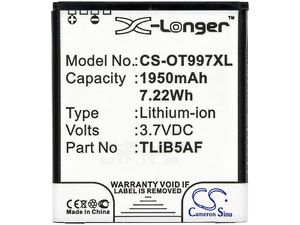 Batéria pre Alcatel One Touch 997, X Pop, TCL S710, S800 a ďalšie, 1950 mAh, Li-Ion