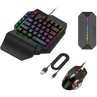 Herná súprava klávesnice a myši FPS, Windows/Android, čierna